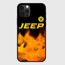 Чехол iPhone 12 Pro Max Jeep - gold gradient: символ сверху