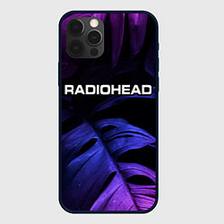 Чехол iPhone 12 Pro Max Radiohead neon monstera