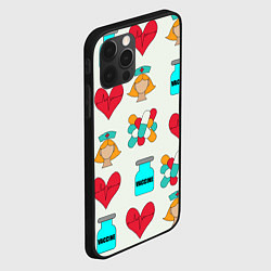 Чехол для iPhone 12 Pro Max Вакцина, пипюпи и сердце, цвет: 3D-черный — фото 2