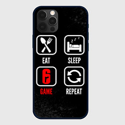 Чехол для iPhone 12 Pro Max Eat, sleep, Rainbow Six, repeat, цвет: 3D-черный