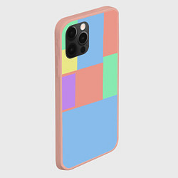 Чехол для iPhone 12 Pro Max Разноцветные квадраты и прямоугольники, цвет: 3D-светло-розовый — фото 2