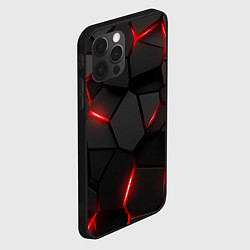 Чехол для iPhone 12 Pro Max Плиты с красной подсветкой, цвет: 3D-черный — фото 2