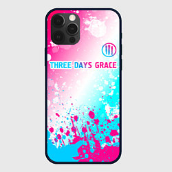 Чехол iPhone 12 Pro Max Three Days Grace neon gradient style: символ сверх