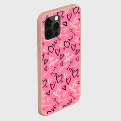 Чехол для iPhone 12 Pro Max Be mine паттерн, цвет: 3D-светло-розовый — фото 2