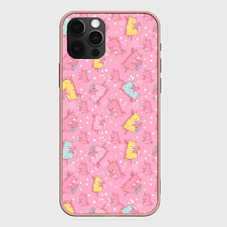 Чехол для iPhone 12 Pro Max Милый единорог паттерн, цвет: 3D-светло-розовый