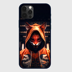 Чехол iPhone 12 Pro Max Кицунэ на фоне храма - пагоды