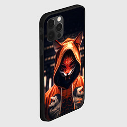 Чехол для iPhone 12 Pro Max Кицунэ на фоне храма - пагоды, цвет: 3D-черный — фото 2