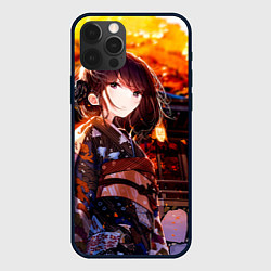 Чехол iPhone 12 Pro Max Девушка в кимоно