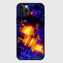 Чехол iPhone 12 Pro Max Фиолетовая и оранжевая схема