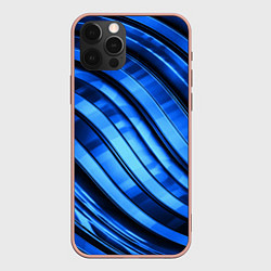 Чехол для iPhone 12 Pro Max Темно-синий металлик, цвет: 3D-светло-розовый