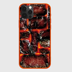 Чехол для iPhone 12 Pro Max Камни в пылающей лаве, цвет: 3D-красный