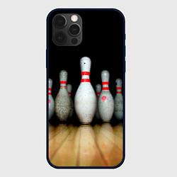 Чехол для iPhone 12 Pro Max Боулинг - кегли на дорожке, цвет: 3D-черный