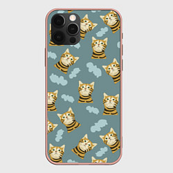 Чехол для iPhone 12 Pro Max Кот в облоках, цвет: 3D-светло-розовый