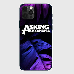 Чехол для iPhone 12 Pro Max Asking Alexandria neon monstera, цвет: 3D-черный