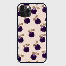 Чехол iPhone 12 Pro Max Слива с листьями - пиксель арт