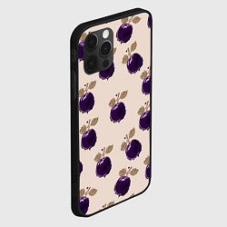 Чехол для iPhone 12 Pro Max Слива с листьями - пиксель арт, цвет: 3D-черный — фото 2