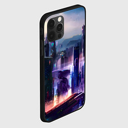 Чехол для iPhone 12 Pro Max Киберпанк мегаполис, цвет: 3D-черный — фото 2