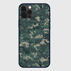 Чехол iPhone 12 Pro Max Зелено-серый камуфляжный фон