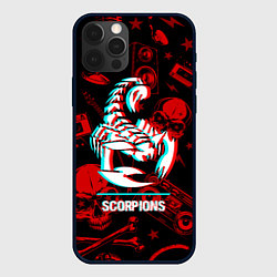 Чехол для iPhone 12 Pro Max Scorpions rock glitch, цвет: 3D-черный