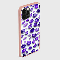 Чехол для iPhone 12 Pro Max Россыпь аметистов, цвет: 3D-светло-розовый — фото 2