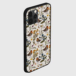 Чехол для iPhone 12 Pro Max Птицы малиновки и зверобой, цвет: 3D-черный — фото 2
