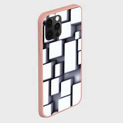Чехол для iPhone 12 Pro Max Объемные белые плиты, цвет: 3D-светло-розовый — фото 2
