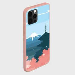 Чехол для iPhone 12 Pro Max Вид на Фудзияму - Япония, цвет: 3D-светло-розовый — фото 2