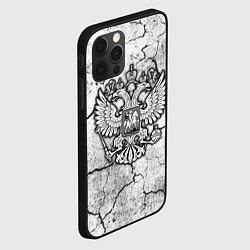 Чехол для iPhone 12 Pro Max Герб РФ - потресканная земля, цвет: 3D-черный — фото 2