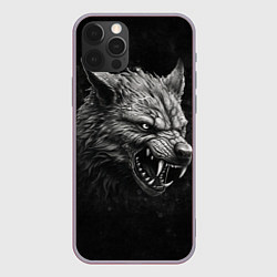 Чехол для iPhone 12 Pro Max Волк - grunge style, цвет: 3D-серый