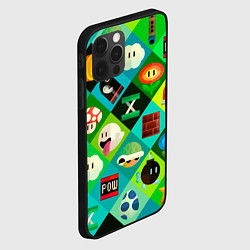 Чехол для iPhone 12 Pro Max Марио паттерн, цвет: 3D-черный — фото 2