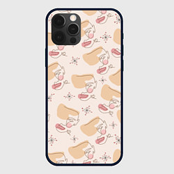 Чехол для iPhone 12 Pro Max Силуэт лица - абстракция, цвет: 3D-черный