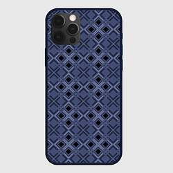 Чехол iPhone 12 Pro Max Геометрический узор в черно-синих тонах