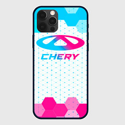 Чехол для iPhone 12 Pro Max Chery neon gradient style, цвет: 3D-черный