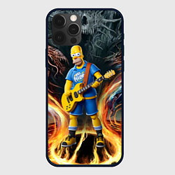 Чехол для iPhone 12 Pro Max Гомер Симпсон играет на гитаре, цвет: 3D-черный