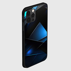 Чехол для iPhone 12 Pro Max Черные и синие элементы, цвет: 3D-черный — фото 2