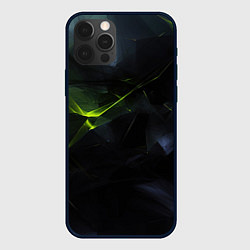 Чехол iPhone 12 Pro Max Black green elements