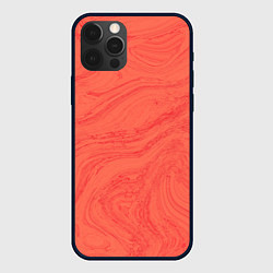 Чехол для iPhone 12 Pro Max Абстракция коралловый, цвет: 3D-черный