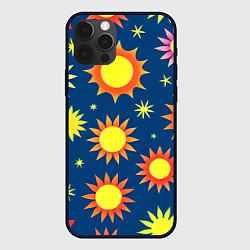 Чехол для iPhone 12 Pro Max Цветы солнца, цвет: 3D-черный