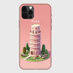 Чехол для iPhone 12 Pro Max Pisa Isometric, цвет: 3D-светло-розовый