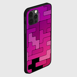 Чехол для iPhone 12 Pro Max Фиолетовые текстуры, цвет: 3D-черный — фото 2