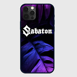 Чехол iPhone 12 Pro Max Sabaton neon monstera