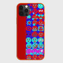 Чехол для iPhone 12 Pro Max Смайлики для общения, цвет: 3D-красный