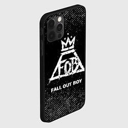 Чехол для iPhone 12 Pro Max Fall Out Boy с потертостями на темном фоне, цвет: 3D-черный — фото 2