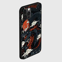 Чехол для iPhone 12 Pro Max Дракон в японском стиле, цвет: 3D-черный — фото 2