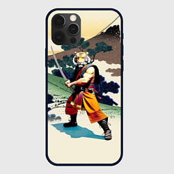 Чехол iPhone 12 Pro Max Tiger samurai - Japan - neural network