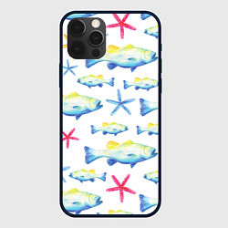 Чехол для iPhone 12 Pro Max Fish family, цвет: 3D-черный