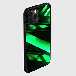 Чехол для iPhone 12 Pro Max Зеленая неоновая абстракция, цвет: 3D-черный — фото 2