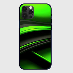 Чехол для iPhone 12 Pro Max Black green textureпоп, цвет: 3D-черный