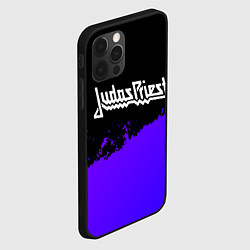 Чехол для iPhone 12 Pro Max Judas Priest purple grunge, цвет: 3D-черный — фото 2