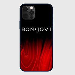 Чехол для iPhone 12 Pro Max Bon Jovi red plasma, цвет: 3D-черный